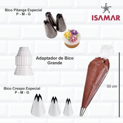 Imagem de Kit Bicos De Confeitar 1m + 1b + Adaptador + Saco + Brinde