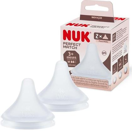 Imagem de Kit Bicos Mamadeira Nuk Perfect Match Bico Reto Válvula Anticólica Silicone Macio Diversos Tamanhos