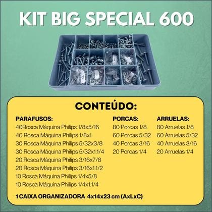 Imagem de Kit Big Special 600 peças - Parafuso Philips Porca Arruela