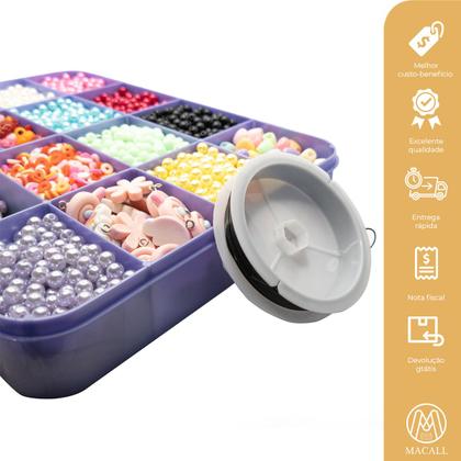 Imagem de Kit Bijuteria Miçangas 2500pçs Diversas Colar Pulseira Bolinhas