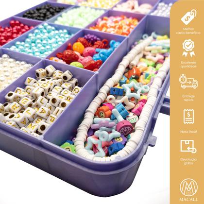 Imagem de Kit Bijuteria Miçangas 2500pçs Diversas Colar Pulseira Bolinhas