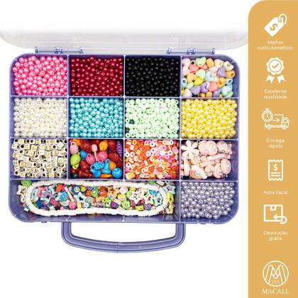 Imagem de Kit Bijuteria Miçangas 2500pçs Diversas Colar Pulseira Bolinhas