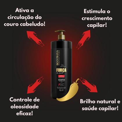 Imagem de Kit Bio Extratus Força Com Pimenta Shampoo Cond 2x1L