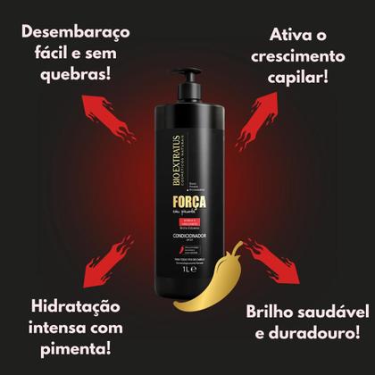 Imagem de Kit Bio Extratus Força Com Pimenta Shampoo Cond 2x1L