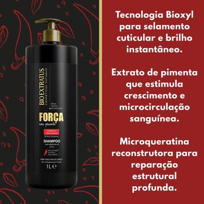 Imagem de Kit Bio Extratus Força Com Pimenta Shampoo Cond 2x1L