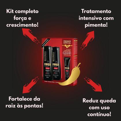 Imagem de Kit Bio Extratus Força Com Pimenta Shampoo + Cond + Máscara