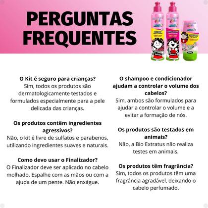 Imagem de Kit Bio Extratus Kids A Turma do Maluquinho Cacheado: Shampoo, Condicionador e Finalizador
