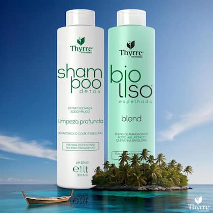 Imagem de Kit bio liso espelhado blond 2 x 1l - thyrre