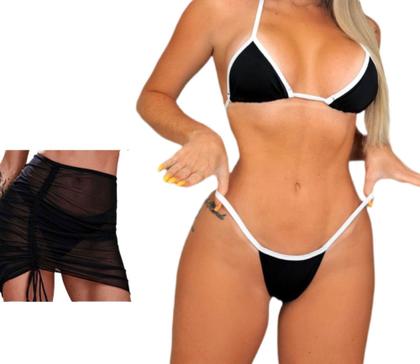 Kit Biquini De Fita Marquinha Bronze Verão + Saida De Tule - Fay Store Imagem de Kit Biquini De Fita Marquinha Bronze Verão + Saida De Tule