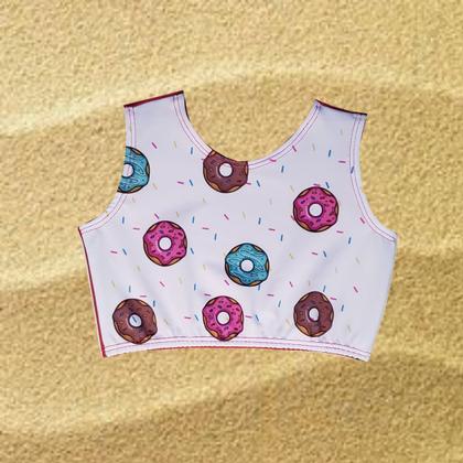 Imagem de Kit Biquíni Infantil/Juvenil manga longa e top rosquinhas