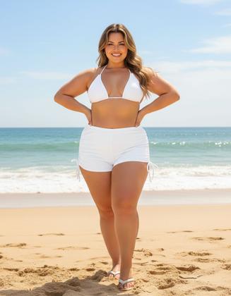 Imagem de Kit Biquíni + Saída De Praia Conforto Estilo Plus Size