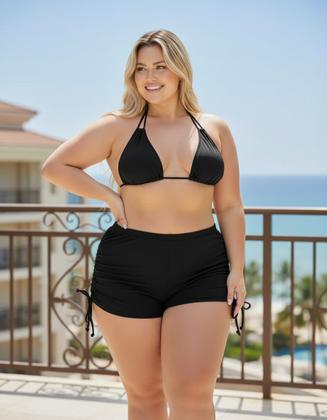 Imagem de Kit Biquíni + Saída De Praia Conforto Estilo Plus Size