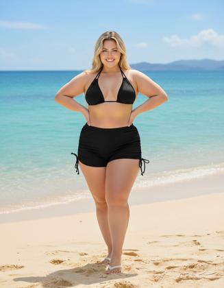 Imagem de Kit Biquíni + Saída De Praia Conforto Estilo Plus Size