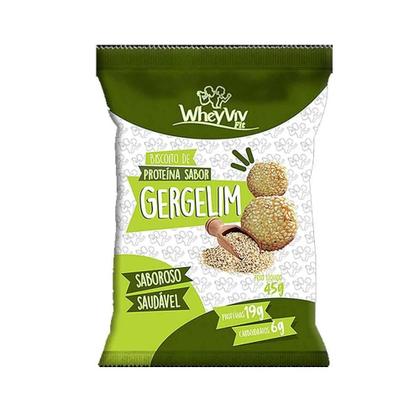 Imagem de Kit Biscoito De Proteína Sabor Gergelim Wheyviv (5Un De 45G)