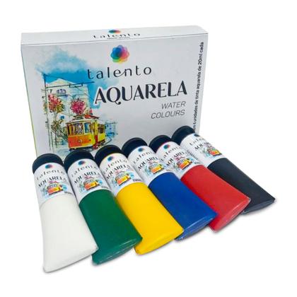 Imagem de Kit Bisnaga Aquarela 20ml com 6 Cores