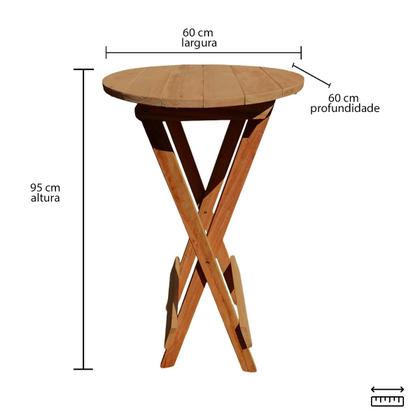 Imagem de Kit Bistrô com 4 Banquetas Dobrável de Madeira para churrasqueira Ismalu
