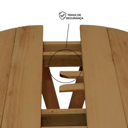 Imagem de Kit Bistrô com 4 Banquetas Dobrável de Madeira para churrasqueira Ismalu