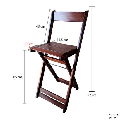 Imagem de Kit Bistrô Eucalipto Dobrável com 4 Banquetas de Madeira