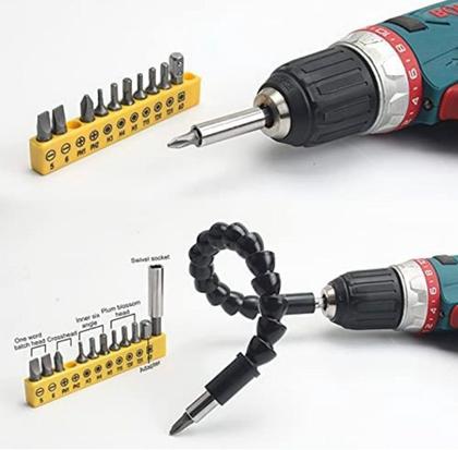 Imagem de Kit Bits /fenda + Haste Flexível P/ Parafusadeira