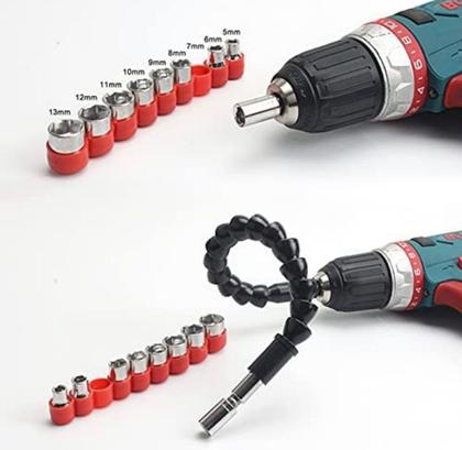 Imagem de Kit Bits /fenda + Haste Flexível P/ Parafusadeira