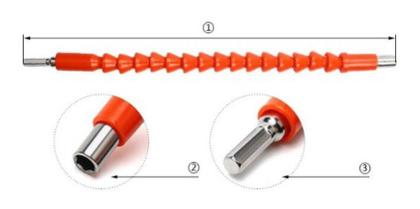 Imagem de Kit Bits /fenda + Haste Flexível P/ Parafusadeira
