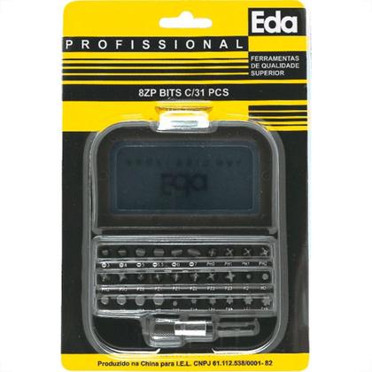 Imagem de Kit Bits Para Furadeira Com 31 Pecas Eda Caixa Plastica - 8Zp