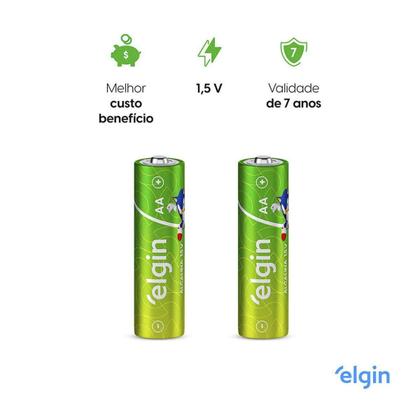 Imagem de Kit Blister Com 4 Pilhas Alcalinas Elgin AA