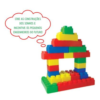 Imagem de Kit Blocos De Montar Infantil  Colorido Educativo 96 Peças