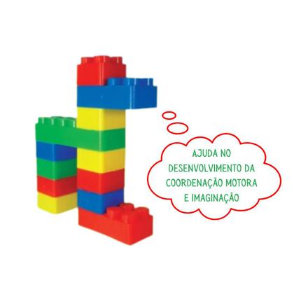 Imagem de Kit Blocos De Montar Infantil  Colorido Educativo 96 Peças