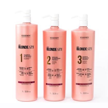 Imagem de Kit Blonde Spa Shampoo, Máscara E Leave In 1L