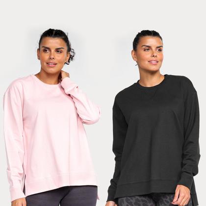 Imagem de Kit Blusa Moletom Gonew Oversized Feminina - 2 Peças