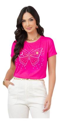 Imagem de Kit Blusas Femininas T Shirt + 8 Estampas