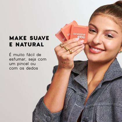 Imagem de Kit Blush Cremoso Pêssego + Iluminador Facial Rosado 4you (2 Produtos)