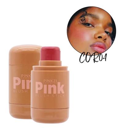 Imagem de Kit Blush Stick Cremoso Pink 21 Pigmentação Multifuncional