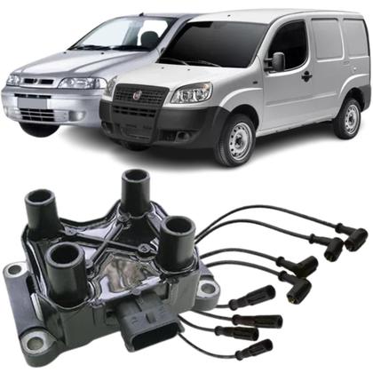 Imagem de Kit Bobina + Cabo Vela Palio Siena Doblo Weekend 1.0 1.3 16v