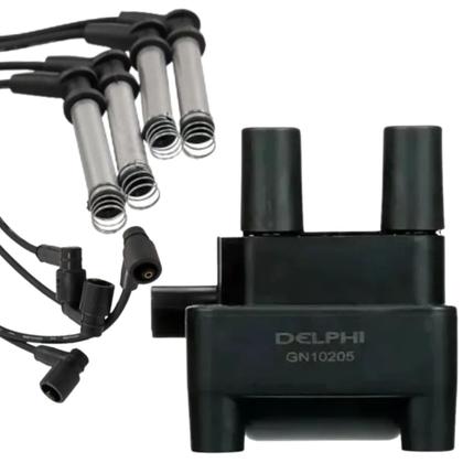 Imagem de Kit Bobina + Cabos + Velas Fiesta Ka 1.0 8V Zetec Rocam Flex