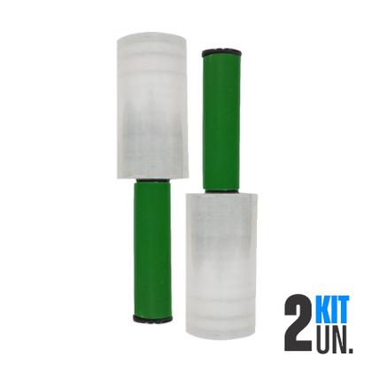 Imagem de KIT Bobina Capa Plástica 4kg + Suporte + 2 Rolos Stretch