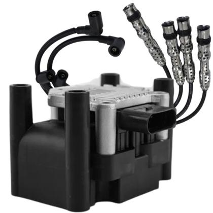 Imagem de Kit Bobina Ignição + Cabos Vela Gol Fox Saveiro Polo Voyage