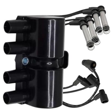 Imagem de Kit Bobina + Jogo Cabos Vela Celta Corsa Prisma Palio Strada