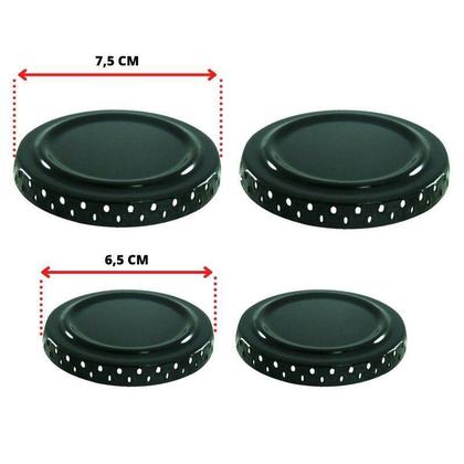 Imagem de Kit boca de fogão atlas itatiaia esmaltado peq e gr 4 peças