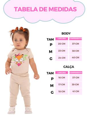 Imagem de Kit Body 8 Peças de Roupas para Bebê Menina 4 Body longo 4 Calça Mijão Kit 4 Conjuntos Body