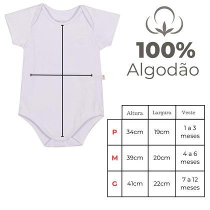 Imagem de Kit Body Bebê Algodão Macacão Recém nascido 3 Bodie Sortidos