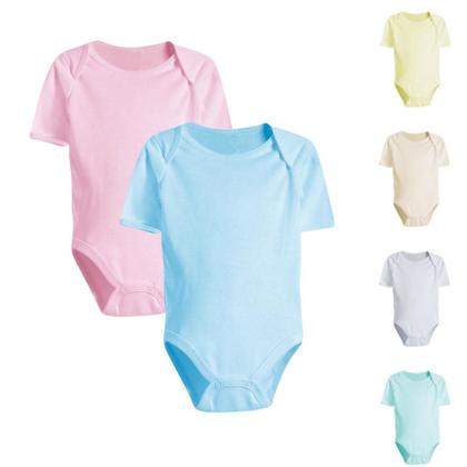 Imagem de Kit Body Bebê Manga Curta Regata Macacão Curto 3 Pçs Algodão