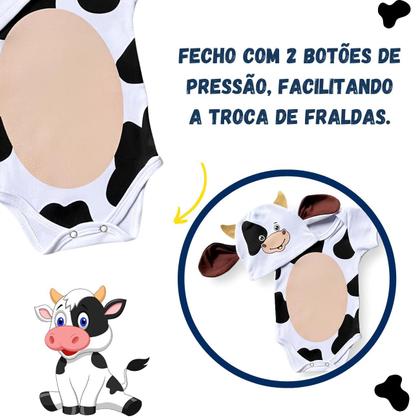 Imagem de Kit Body Bebê Menino Temático Fazendinha Bezerrinho Com Touca Mesversário