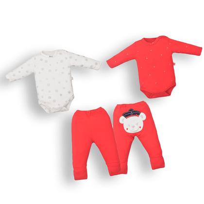 Imagem de Kit Body Com Culote Bebê Menina Algodão Estampado Upi Uli