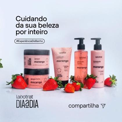 Imagem de Kit Body Splash + Esfoliante + Hidratante Corpo E Rosto Labotrat Cheiro De Fruta Morango 300g