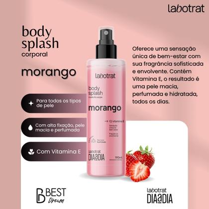 Imagem de Kit Body Splash + Esfoliante + Hidratante Corpo E Rosto Labotrat Cheiro De Fruta Morango 300g