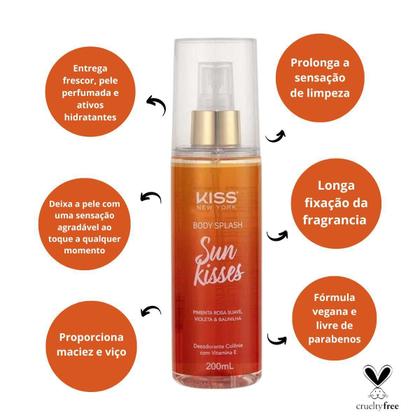 Imagem de Kit Body Splash Kiss New York Sun Kisses Bs03B 200Ml C/3