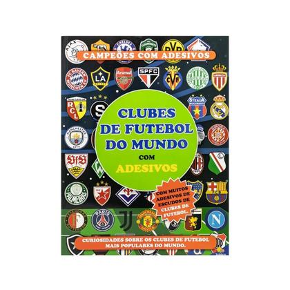 Imagem de Kit Bola de Futebol e Livro com Adesivos Clube Futebol do Mundo Copa 2026 Infantil Educativo Diversão e Aprendizado