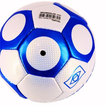 Imagem de Kit Bola De Futebol Society Topper 90 Oficial Costurada à Mão+Bomba De Ar Kagiva Dupla Ação Cor:Roxo+AzulTamanho:Único